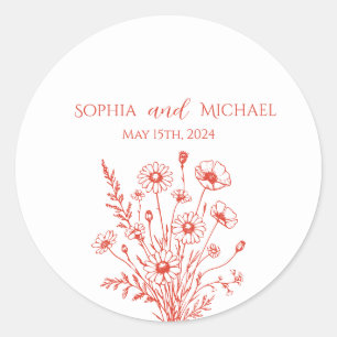 Stickers Mariage fleur sauvage Elegance