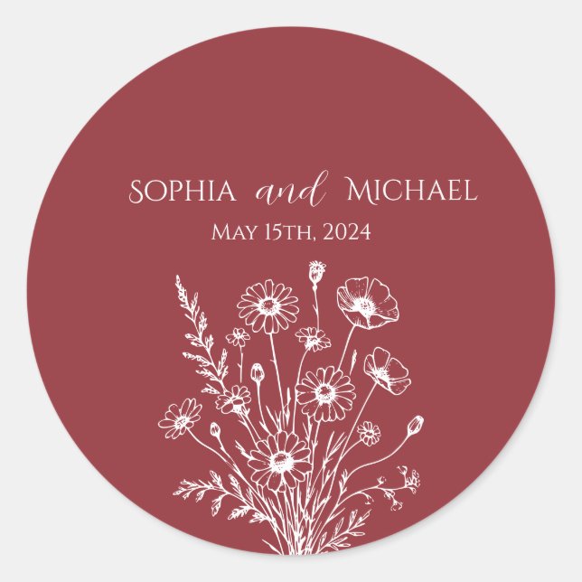 Stickers Mariage fleur sauvage Elegance (Devant)