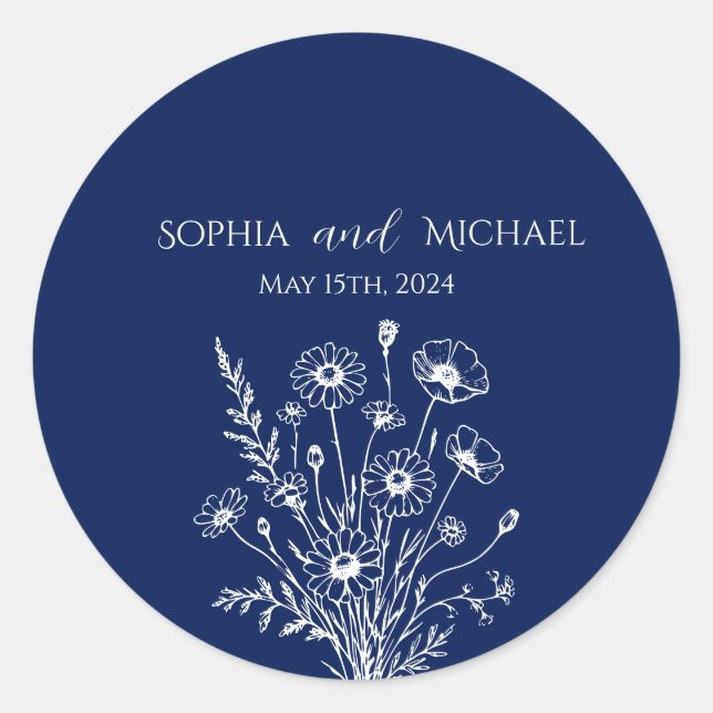 Stickers Mariage fleur sauvage Elegance (Devant)