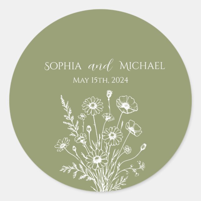 Stickers Mariage fleur sauvage Elegance (Devant)