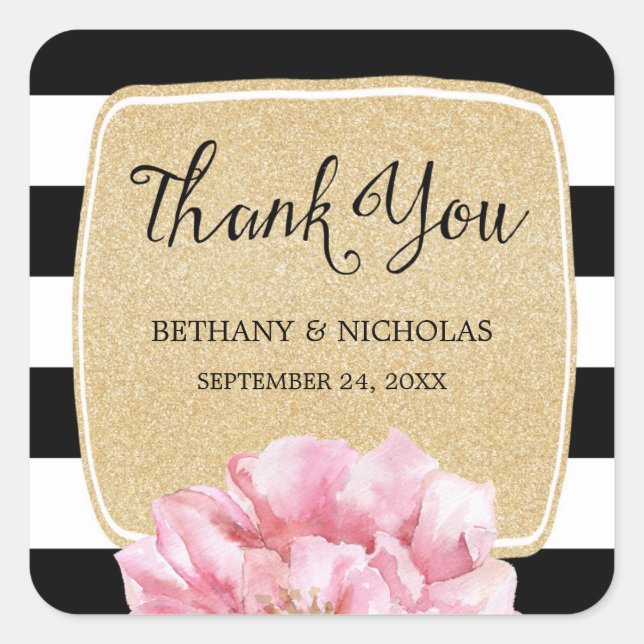 Stickers Mariage Floral Chic / Champagne (Devant)