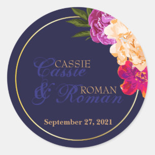 Stickers Mariage floral de la Marine Tropical