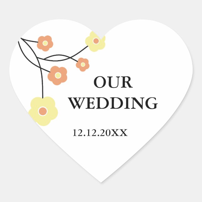 Stickers Mariage Floral élégant (Devant)