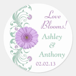 Stickers Mariage Floral Mint Lilac Purple Mint