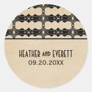 Stickers Mariage Frontal Art Déco en ébène