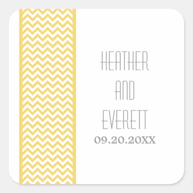 Stickers Mariage Frontal Chevron Jaune (Devant)