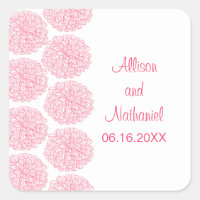 Stickers Mariage Frontière Zinnia, Rose