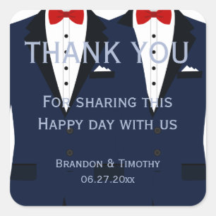 Stickers Mariage Gay Bleu Et Blanc