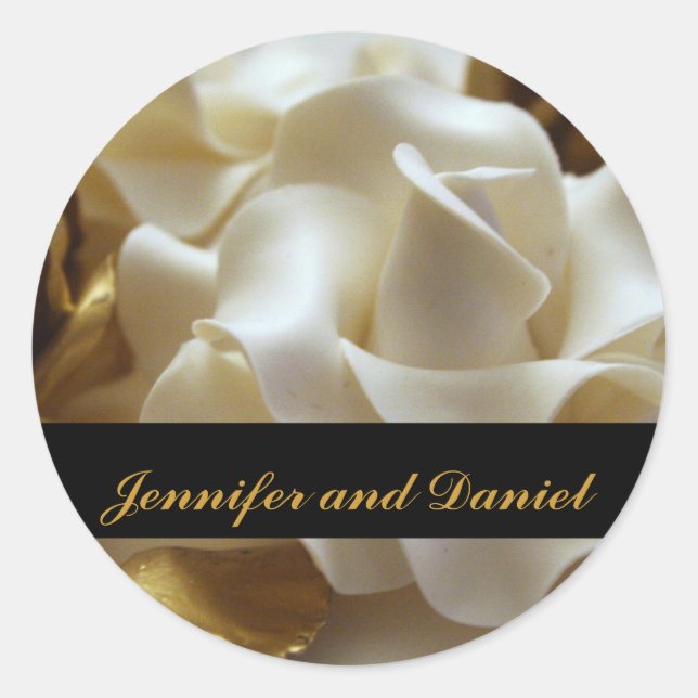 Stickers Mariage Gold et Cream Favoriser Rose (Devant)