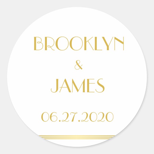 Stickers Mariage Gold Et White Great Gatsby (Devant)