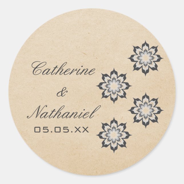 Stickers Mariage Gris Odeur Florale Florale (Devant)