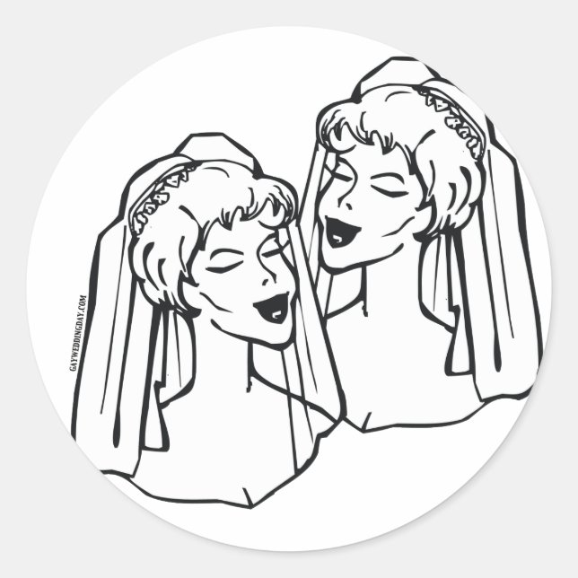 Stickers Mariage homosexuel mariées (Devant)
