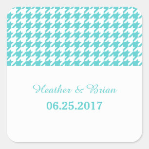 Stickers Mariage Houndstooth Turquoise