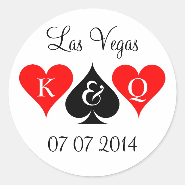 stickers mariage Las Vegas avec monogramme et date (Devant)