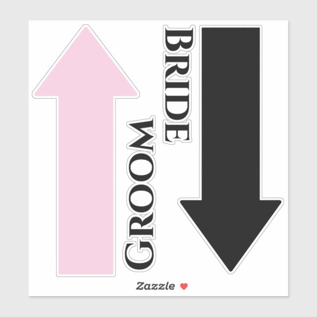 Stickers Mariage Mariage & Groom Avec Flèches (Feuille)