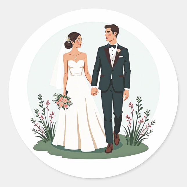 Stickers Mariage Mariée et Salle (Devant)