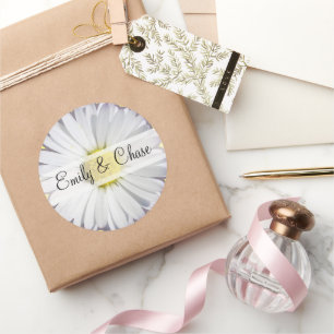 Stickers mariage marron marguerrier élégant