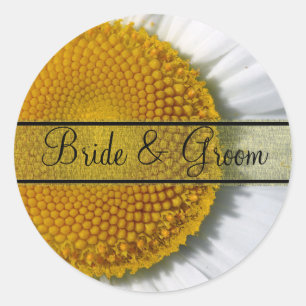 Stickers mariage marron marguerrier élégant