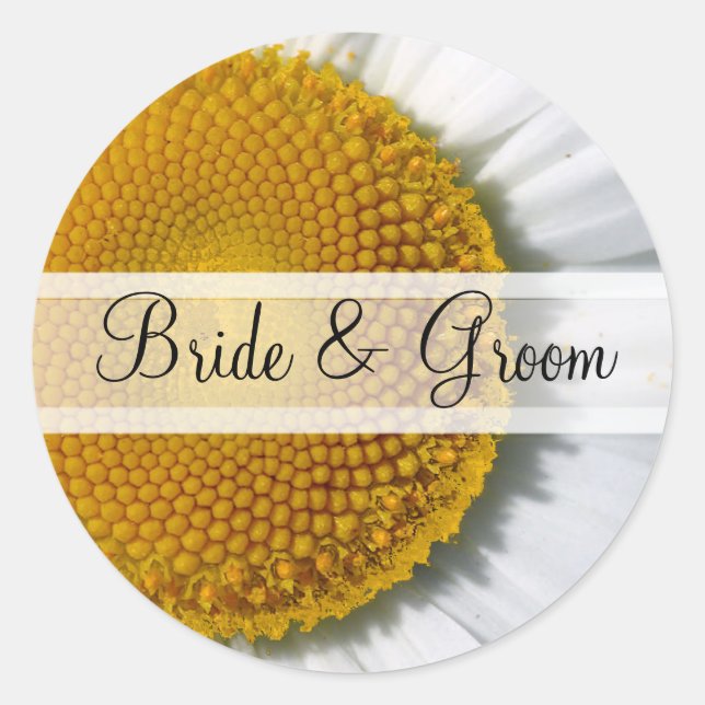 Stickers mariage marron marguerrier élégant (Devant)