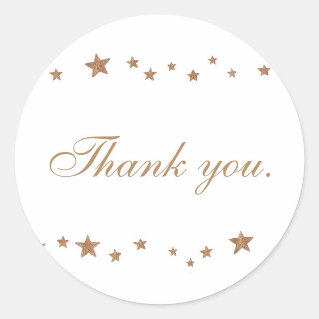 Stickers Mariage Merci Gold Stars (Devant)