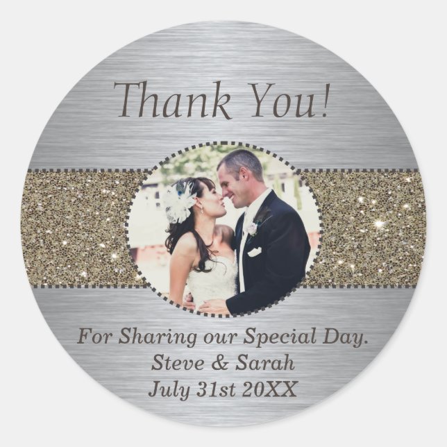Stickers mariage Merci personnalisé (Devant)