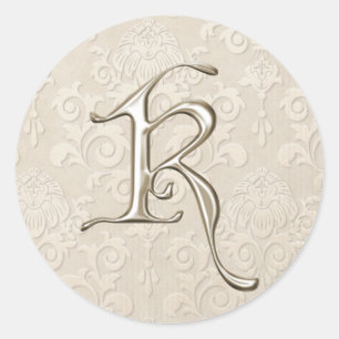 Stickers Mariage Monogramme Argent - lettre K