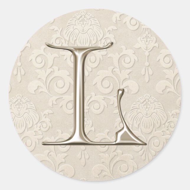 Stickers Mariage Monogramme Argent - lettre L (Devant)