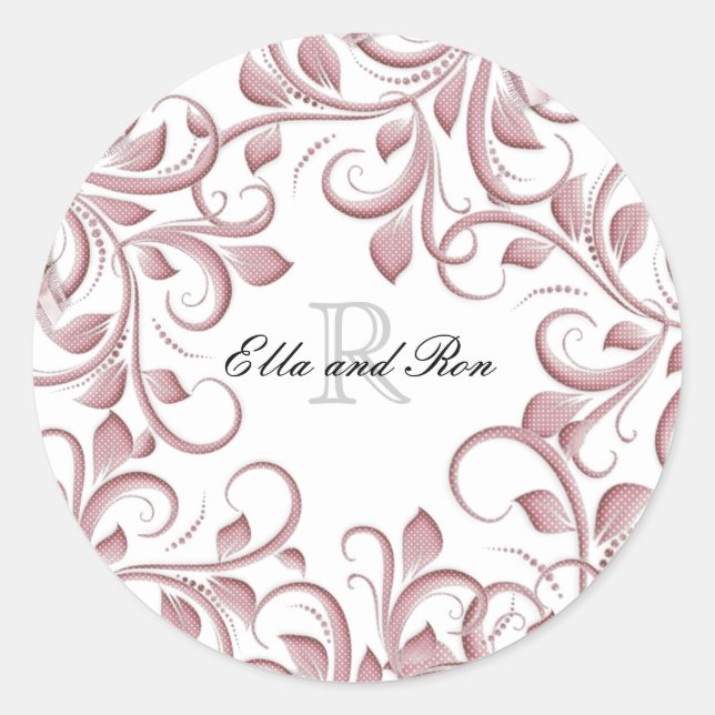 Stickers Mariage Monogramme Blush & Sceaux Envelop (Devant)