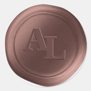 Stickers Mariage Monogramme Brown de cire de sucre