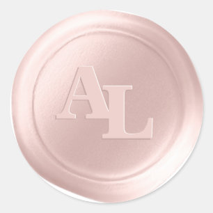 Stickers Mariage Monogramme de phoque rose perle