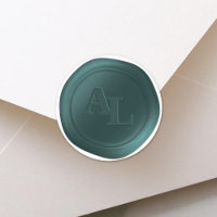 Stickers Mariage Monogramme de phoque Turquoise fo