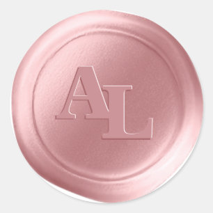 Stickers Mariage Monogramme en cire rose Dogwood