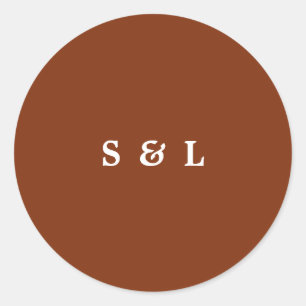 Stickers Mariage Monogramme simple rustique