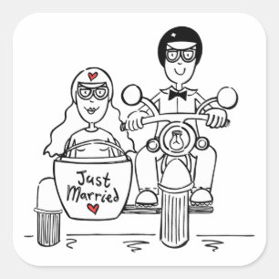 Stickers Mariage Moto et Sidecar