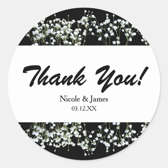 Stickers Mariage Noir & Blanc Bébés (Devant)
