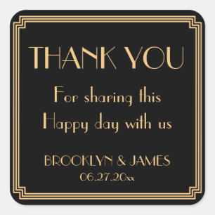 Stickers Mariage Noir Gatsby Art Déco