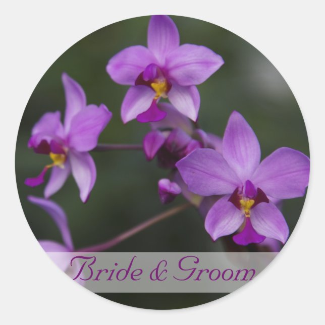 Stickers Mariage Orchidée violet (Devant)