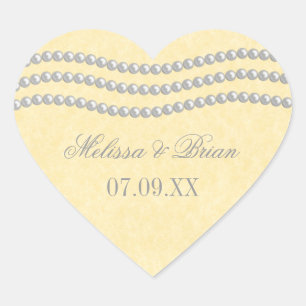 Stickers Mariage Perles Élégantes, Ivoire