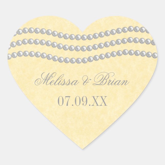 Stickers Mariage Perles Élégantes, Ivoire (Devant)