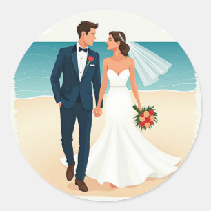 Stickers Mariage Plage