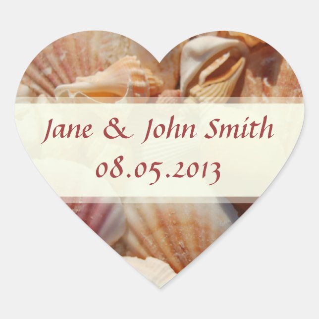 Stickers Mariage Plage Faveur : Coquillages (Devant)