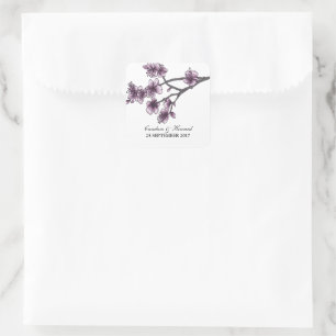 Stickers Mariage Purple Simple Cerise Blossoms