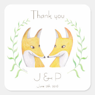 Stickers Mariage Renard Mariage Faveur Stickers Re
