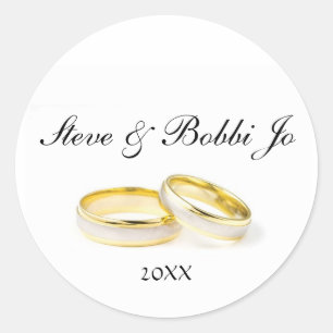Stickers Mariage Rond personnel de deux anneaux d'
