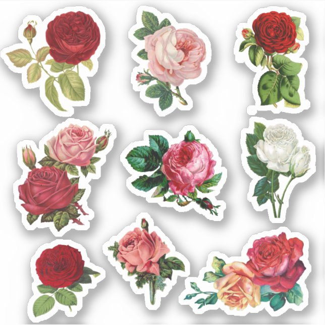 Stickers Mariage Rose vintage (Devant)