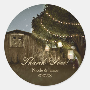 Stickers Mariage Rustique Grange & Arbre Lumières