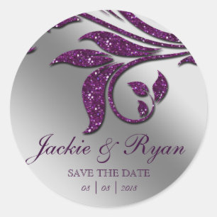 Stickers Mariage Stickers Feuille Épargne violette