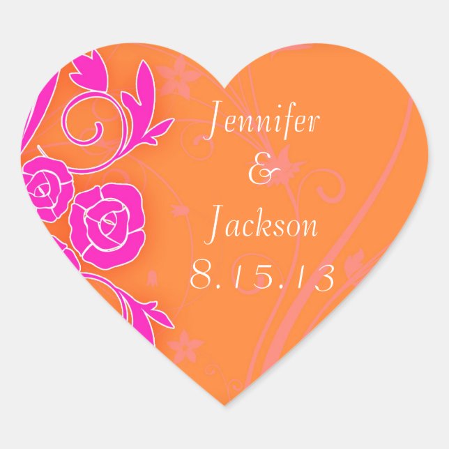 Stickers Mariage Tangerine et Roses Roses Roses Ro (Devant)