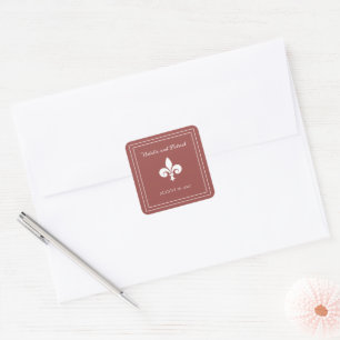 Stickers Mariage Terracotta Fleur de Lis