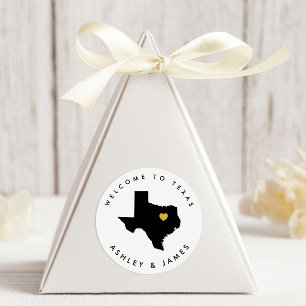 Stickers Mariage Texas Welcome pour sac boîte à tr